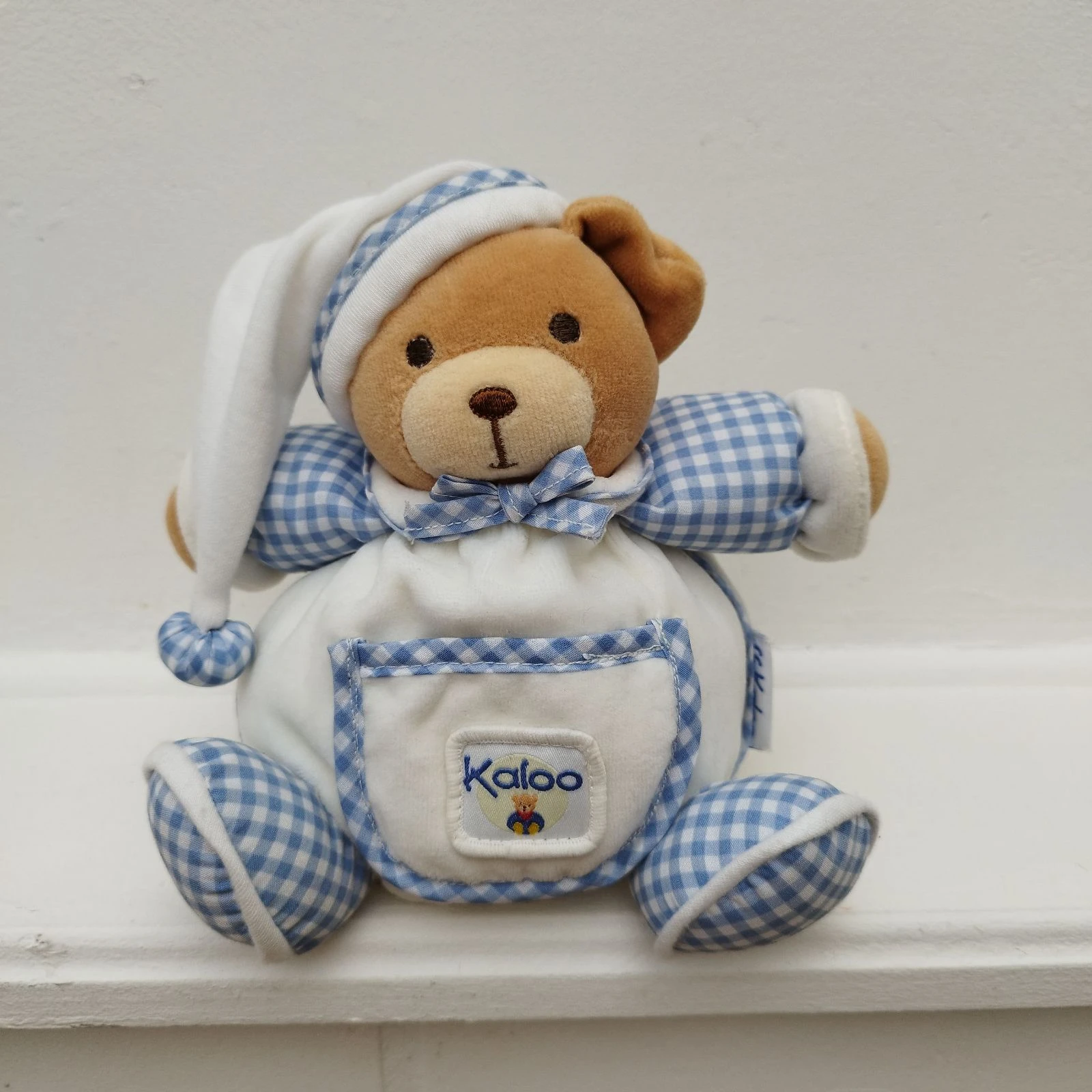 Doudou ours patapouf vichy bleu Kaloo